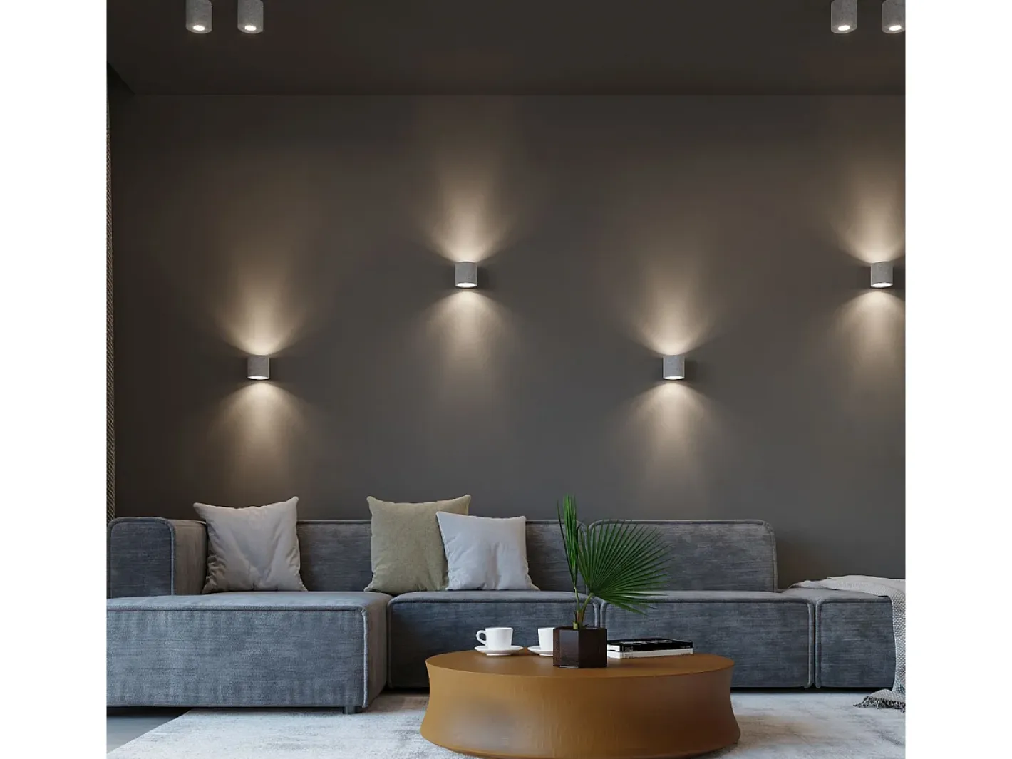 Sollux Lighting Lámparas de pared Celeris industrial de concreto - 1 fuentes luminosas 4000K - L.10 x A.10 cm - Gris