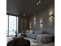 Sollux Lighting Lámparas de pared Celeris industrial de concreto - 1 fuentes luminosas 4000K - L.10 x A.10 cm - Gris