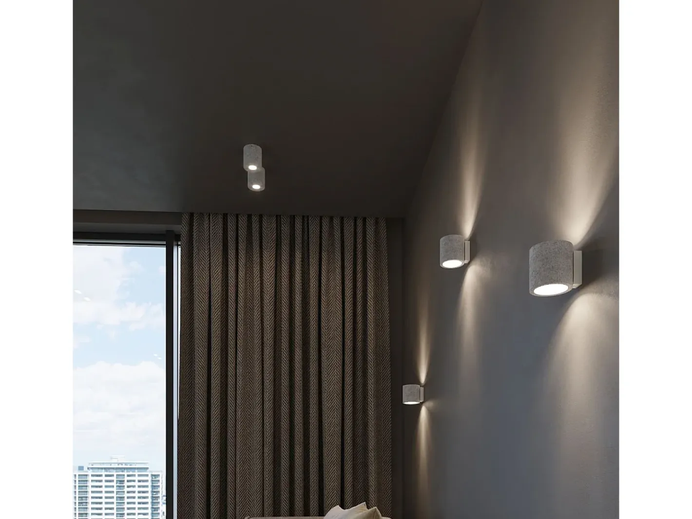 Sollux Lighting Lámparas de pared Celeris industrial de concreto - 1 fuentes luminosas 4000K - L.10 x A.10 cm - Gris