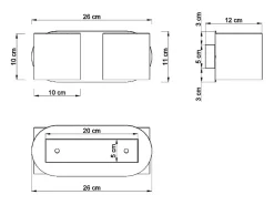 Sollux Lighting Aplique Para Pared-Lámparas de pared Celeris moderno de aluminio - 2 fuentes luminosas 3000K - L.26 x A.10 cm - Gris