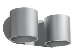 Sollux Lighting Aplique Para Pared-Lámparas de pared Celeris moderno de aluminio - 2 fuentes luminosas 3000K - L.26 x A.10 cm - Gris