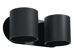 Sollux Lighting Aplique Para Pared-Lámparas de pared Celeris moderno de aluminio - 2 fuentes luminosas 4000K - L.26 x A.10 cm - Negro