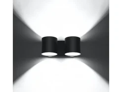 Sollux Lighting Aplique Para Pared-Lámparas de pared Celeris moderno de aluminio - 2 fuentes luminosas 4000K - L.26 x A.10 cm - Negro