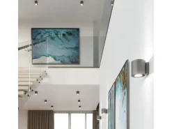 Sollux Lighting Lámparas de pared Celeris moderno de aluminio - 1 fuentes luminosas 4000K - L.10 x A.10 cm - antracita Gris antracita Outlet