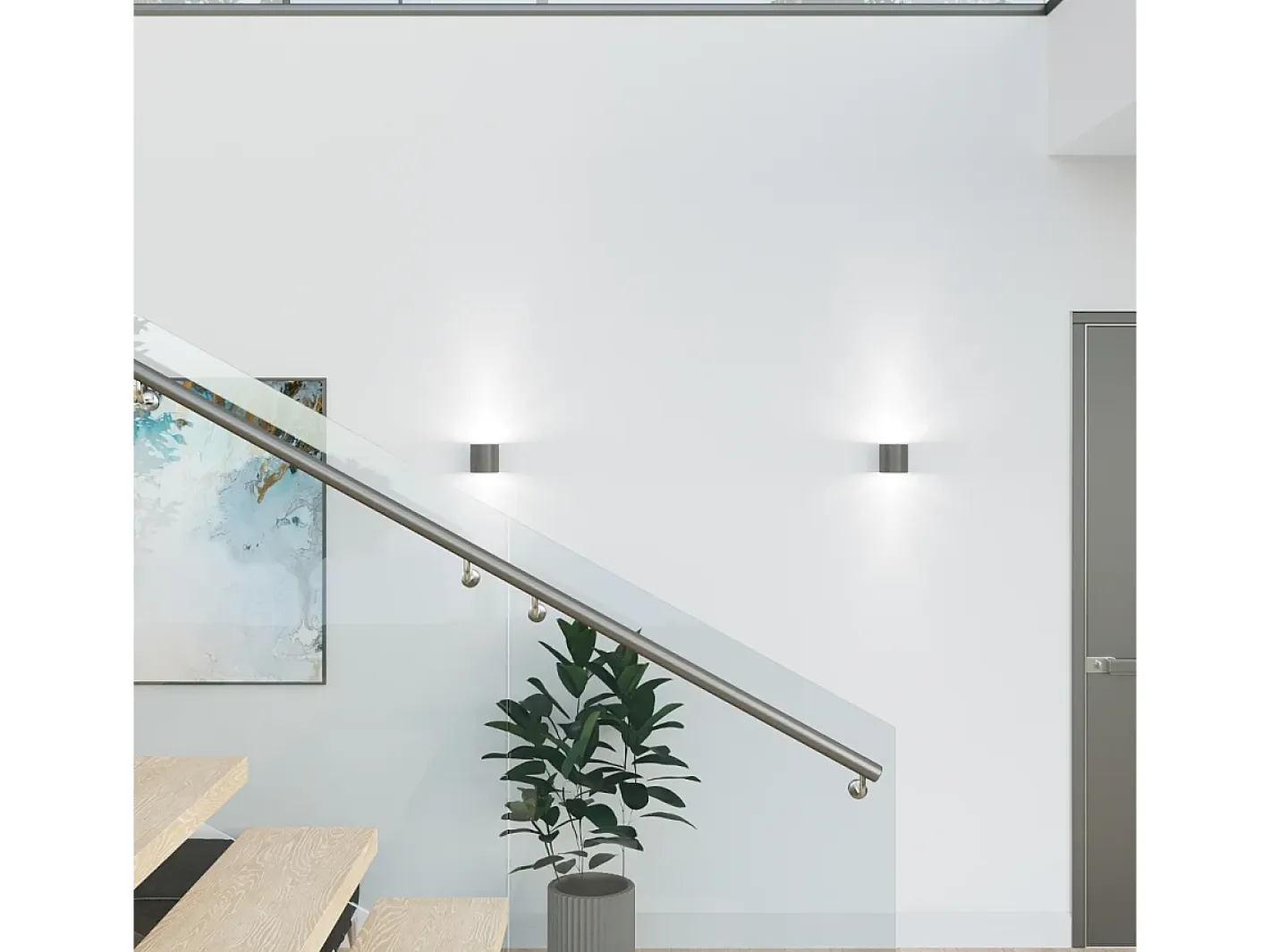 Sollux Lighting Lámparas de pared Celeris moderno de aluminio - 1 fuentes luminosas 4000K - L.10 x A.10 cm - antracita Gris antracita Outlet
