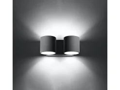 Hot Sollux Lighting Lámparas de pared Celeris moderno de aluminio - 2 fuentes luminosas 4000K - L.26 x A.10 cm - Gris