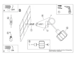 Sollux Lighting Aplique Para Pared-Lámparas de pared Celubi moderno de acero - 1 fuentes luminosas 4000K - L.15 x A.30 cm - Negro