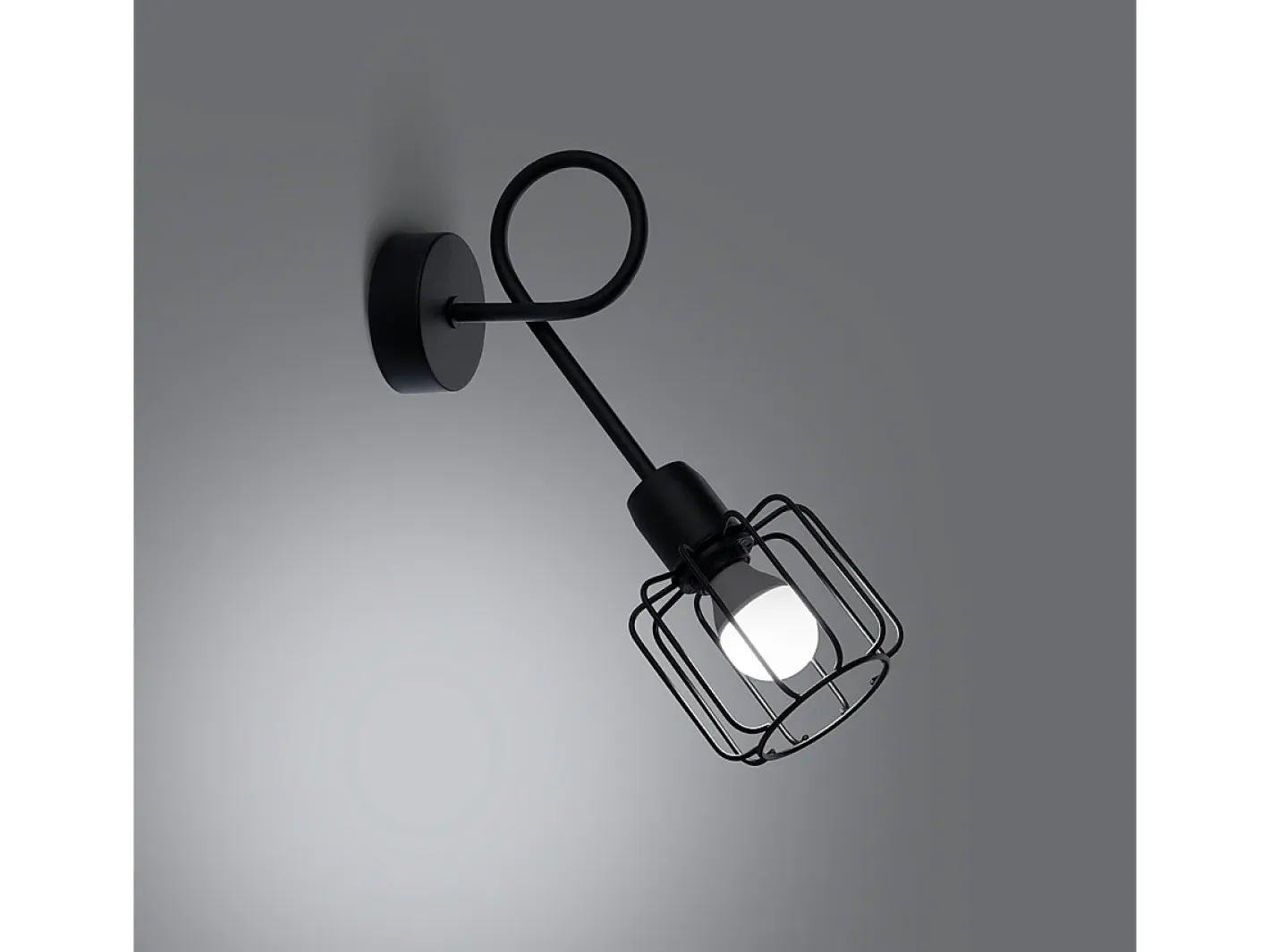 Sollux Lighting Aplique Para Pared-Lámparas de pared Celubi moderno de acero - 1 fuentes luminosas 4000K - L.15 x A.30 cm - Negro
