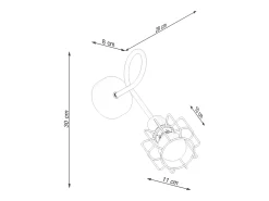 Sollux Lighting Lámparas de pared Celubi moderno de acero - 1 fuentes luminosas 3000K - L.15 x A.30 cm - Negro