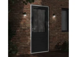 Aplique Para Pared-Lámparas de pared de exterior 2 uds aluminio fundido ES600351 Negro