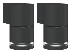 Aplique Para Pared-Lámparas de pared de exterior 2 uds aluminio fundido ES600351 Negro