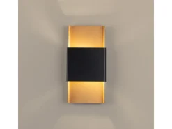 Best Sollux Lighting Lámparas De Pared Durlin Moderno De Acero - 2 Fuentes Luminosas - L.20 X A.40 Cm - Oro/Negro Negro / Dorado