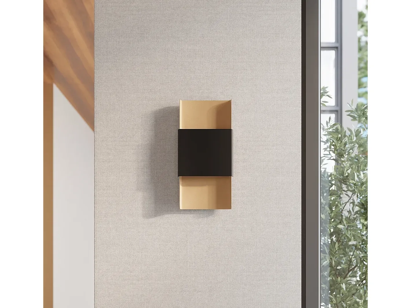 Best Sollux Lighting Lámparas De Pared Durlin Moderno De Acero - 2 Fuentes Luminosas - L.20 X A.40 Cm - Oro/Negro Negro / Dorado