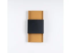 Best Sollux Lighting Lámparas De Pared Durlin Moderno De Acero - 2 Fuentes Luminosas - L.20 X A.40 Cm - Oro/Negro Negro / Dorado