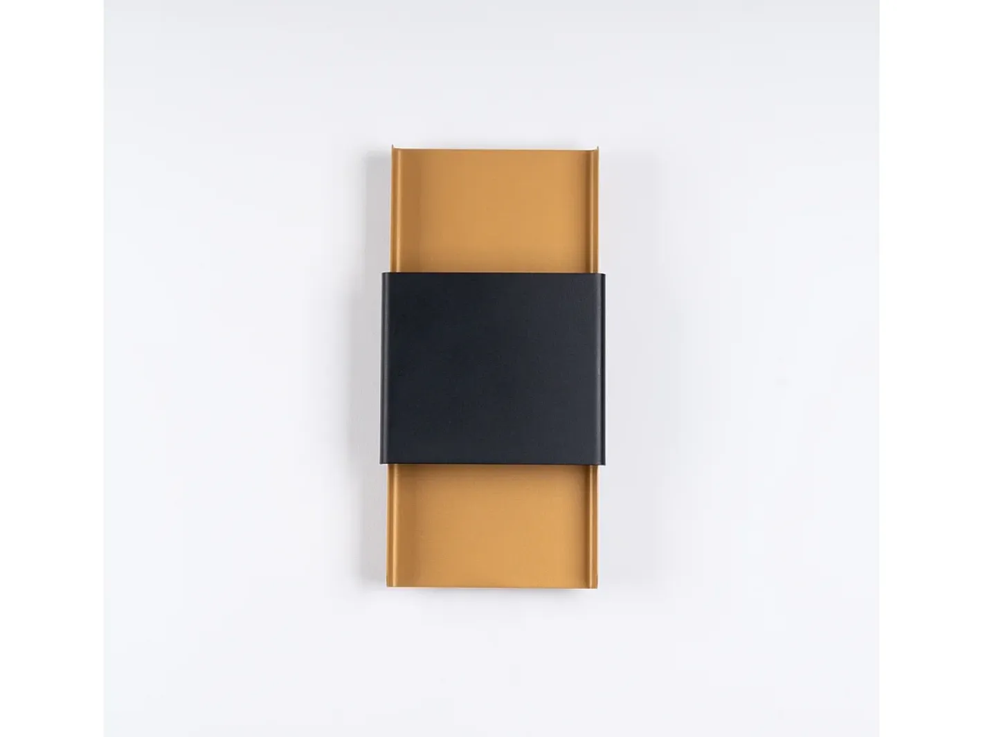 Best Sollux Lighting Lámparas De Pared Durlin Moderno De Acero - 2 Fuentes Luminosas - L.20 X A.40 Cm - Oro/Negro Negro / Dorado