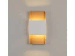 New Sollux Lighting Lámparas De Pared Durlin Moderno De Acero - 2 Fuentes Luminosas - L.20 X A.40 Cm - Oro/Blanco Dorado