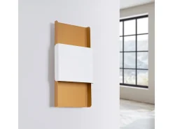 New Sollux Lighting Lámparas De Pared Durlin Moderno De Acero - 2 Fuentes Luminosas - L.20 X A.40 Cm - Oro/Blanco Dorado