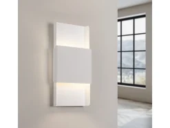 Sale Sollux Lighting Lámparas De Pared Durlin Moderno De Acero - 2 Fuentes Luminosas - L.20 X A.40 Cm - Blanco