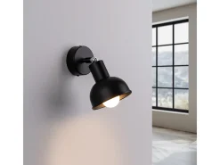 Sollux Lighting Aplique Para Pared-Lámparas De Pared Elba Desván De Acero - 1 Fuentes Luminosas - L.19 X A.17 Cm - Negro