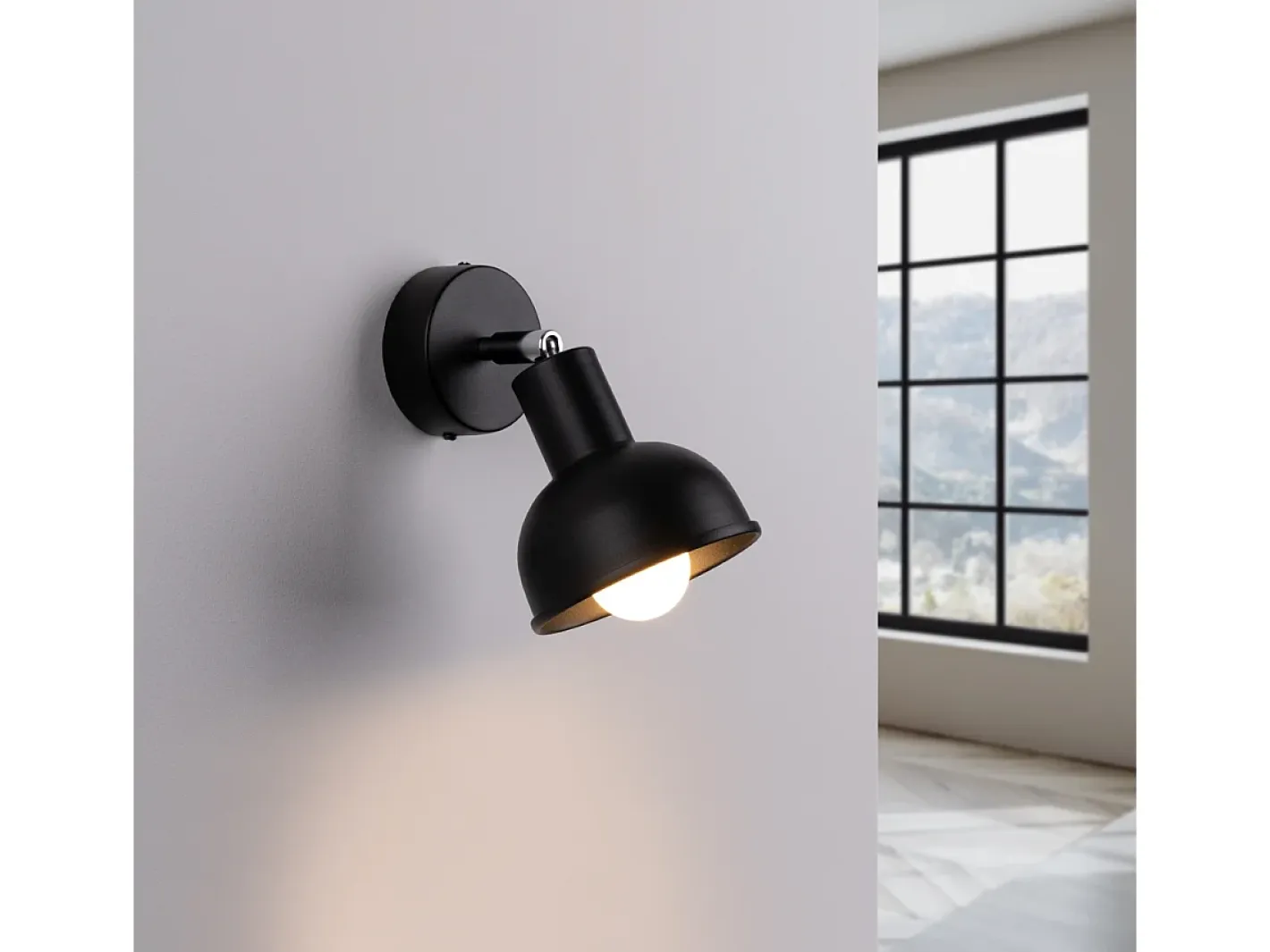 Sollux Lighting Aplique Para Pared-Lámparas De Pared Elba Desván De Acero - 1 Fuentes Luminosas - L.19 X A.17 Cm - Negro
