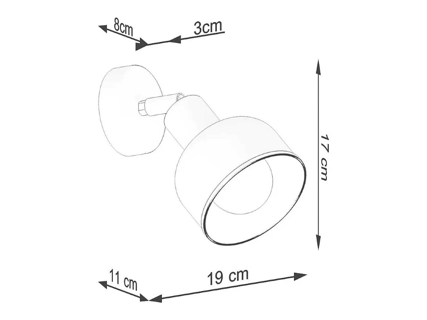 Sollux Lighting Aplique Para Pared-Lámparas De Pared Elba Desván De Acero - 1 Fuentes Luminosas - L.19 X A.17 Cm - Negro