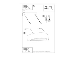 Best Sollux Lighting Lámparas de pared Enumis moderno de hormigón/vidrio - 1 fuentes luminosas 4000K - L.40 x A.10 cm - Gris