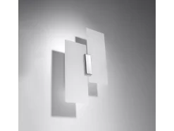 Sollux Lighting Aplique Para Pared-Lámparas de pared Fabulario moderno de acero/vidrio - 2 fuentes luminosas 3000K - L.27 x A.37 cm - cromo/blanco Gris