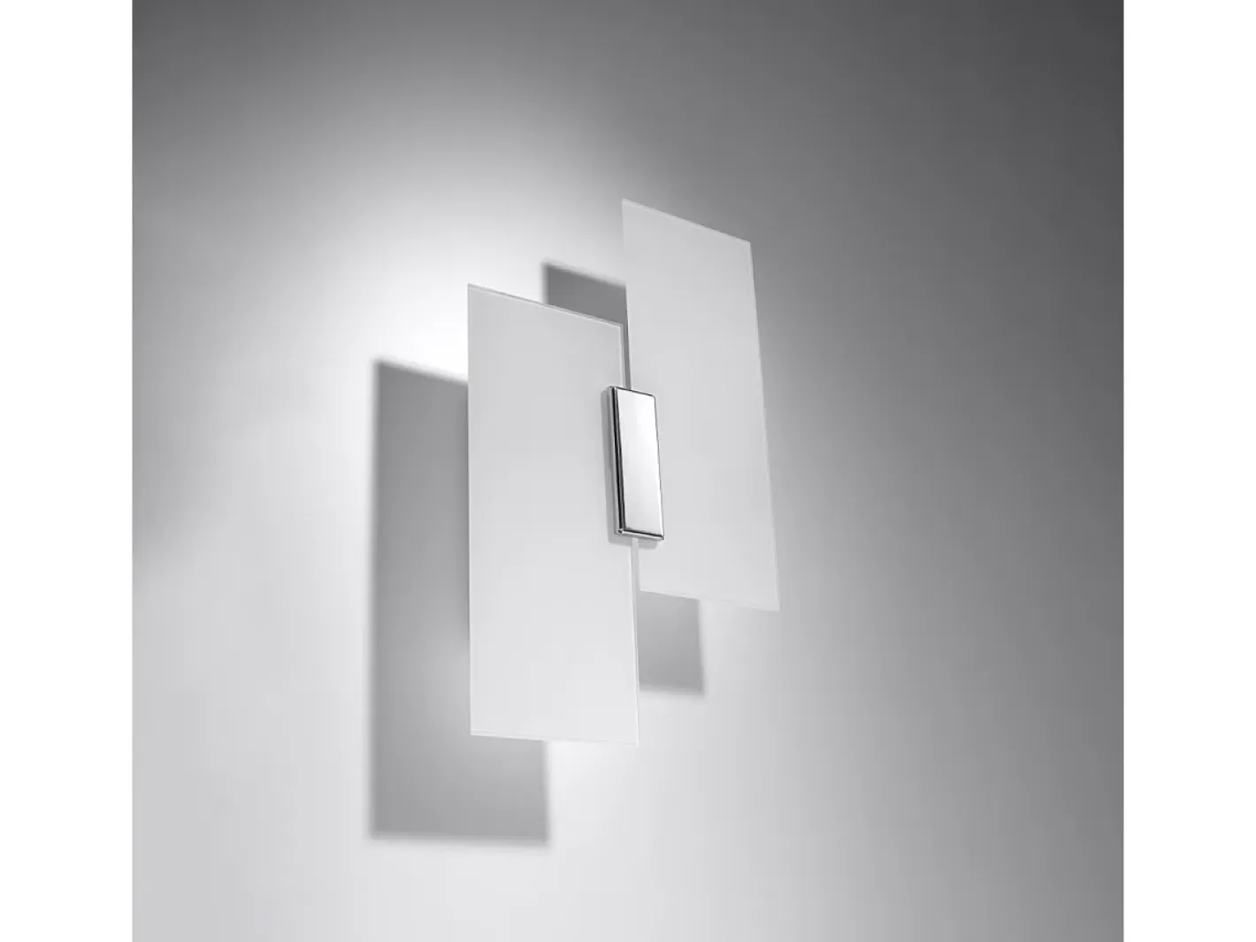 Sollux Lighting Aplique Para Pared-Lámparas de pared Fabulario moderno de acero/vidrio - 2 fuentes luminosas 3000K - L.27 x A.37 cm - cromo/blanco Gris