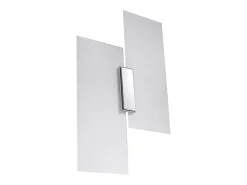 Sollux Lighting Aplique Para Pared-Lámparas de pared Fabulario moderno de acero/vidrio - 2 fuentes luminosas 3000K - L.27 x A.37 cm - cromo/blanco Gris
