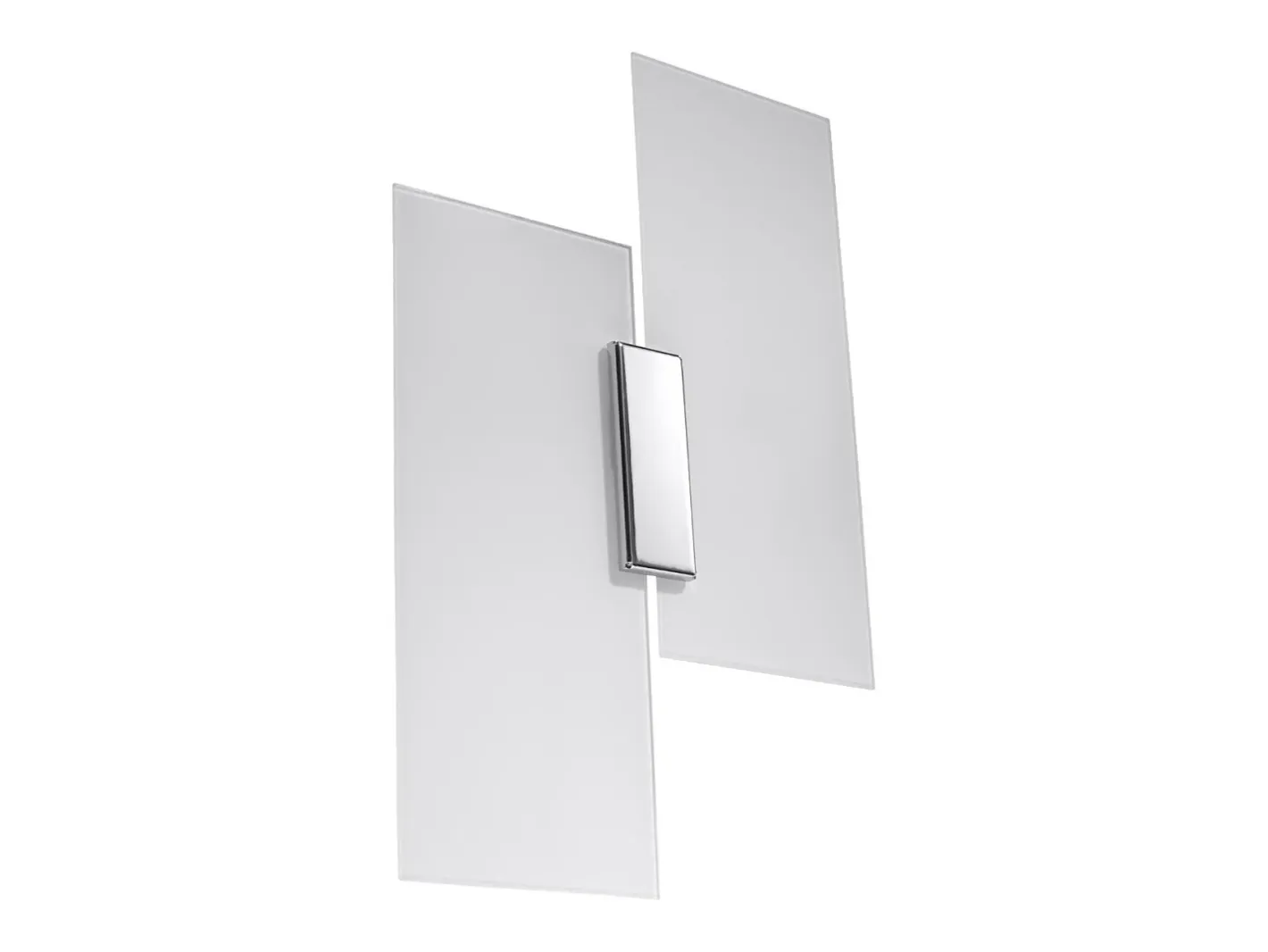 Sollux Lighting Aplique Para Pared-Lámparas de pared Fabulario moderno de acero/vidrio - 2 fuentes luminosas 3000K - L.27 x A.37 cm - cromo/blanco Gris