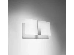Sollux Lighting Lámparas de pared Feralia moderno de vidrio/acero - 2 fuentes luminosas 3000K - L.35 x A.18 cm - /cromo Blanco Discount
