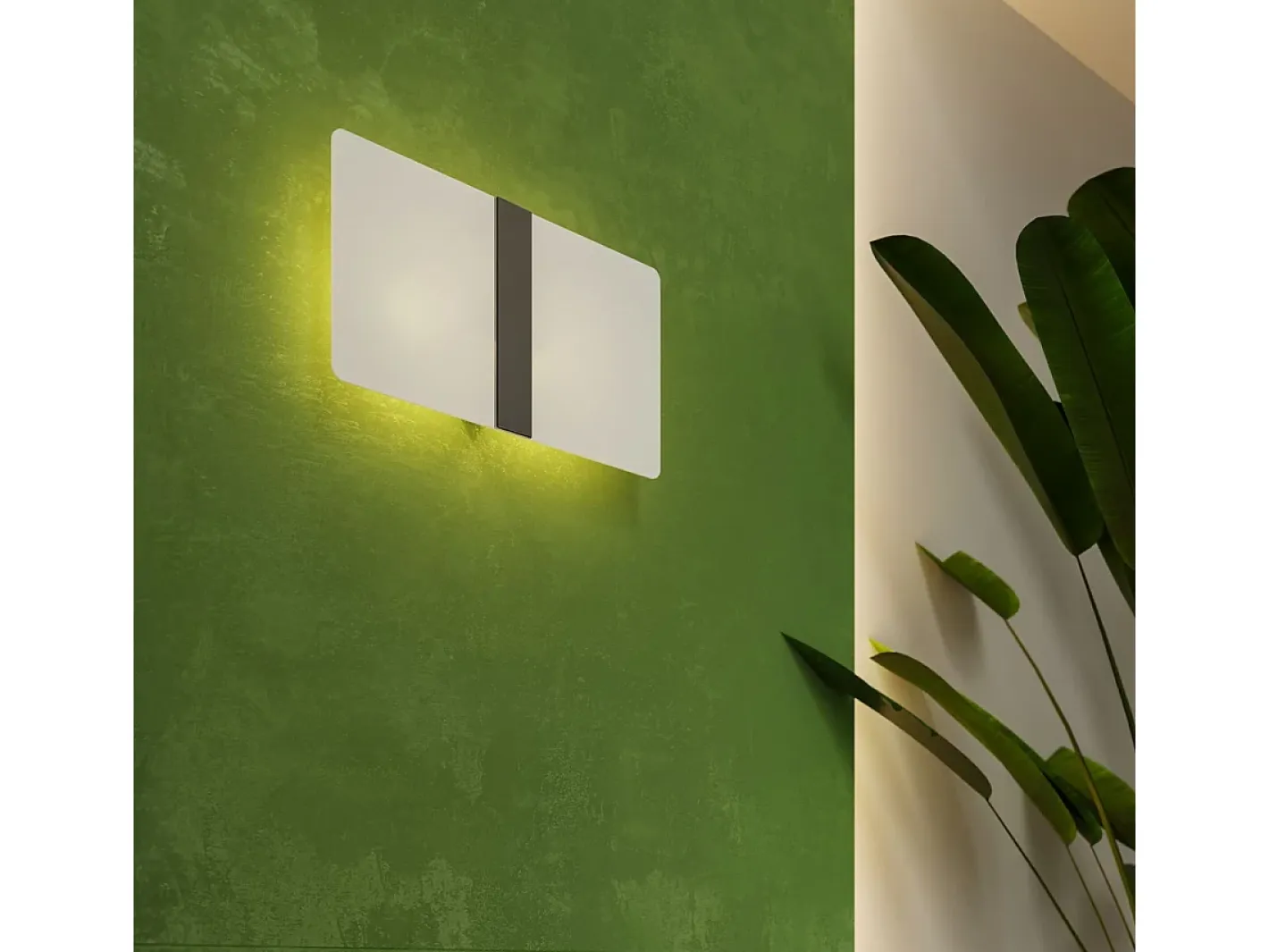 Sollux Lighting Lámparas de pared Feralia moderno de vidrio/acero - 2 fuentes luminosas 3000K - L.35 x A.18 cm - /cromo Blanco Discount