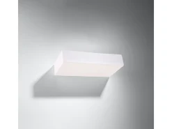 Outlet Sollux Lighting Lámparas de pared Flain moderno de cerámica - 2 fuentes luminosas 3000K - L.31 x A.6,5 cm - Blanco