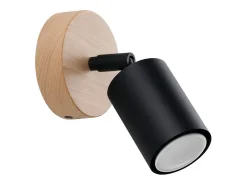 Sollux Lighting Lámparas de pared Flare moderno de acero/madera - 1 fuentes luminosas 3000K - L.16 x A.16 cm - madera negra Negro Clearance