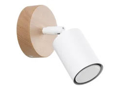 Sollux Lighting Lámparas de pared Flare moderno de acero/madera - 1 fuentes luminosas 4000K - L.16 x A.16 cm - madera blanca Blanco Outlet