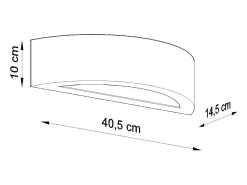 Sollux Lighting Aplique Para Pared-Lámparas de pared Gloim moderno de cerámica/vidrio - 1 fuentes luminosas 3000K - L.40,5 x A.10 cm - Gris