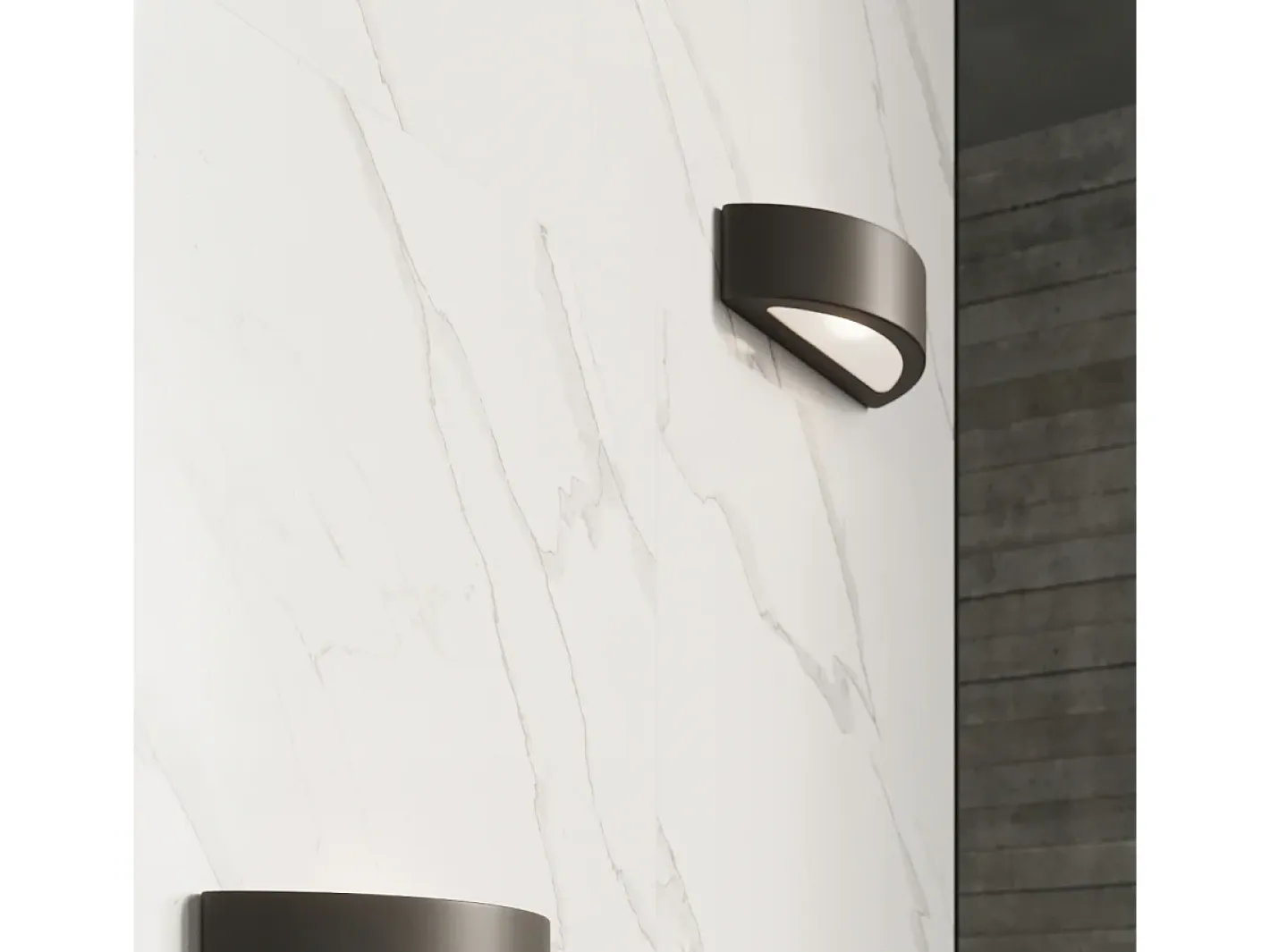 Hot Sollux Lighting Lámparas de pared Gloim moderno de cerámica/vidrio - 1 fuentes luminosas 3000K - L.40,5 x A.10 cm - Negro
