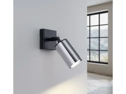 Sollux Lighting Lámpara Suspendida-Lámparas de pared Glois moderno de acero - 1 fuentes luminosas 4000K - L.8 x A.18,5 cm - /cromo Negro