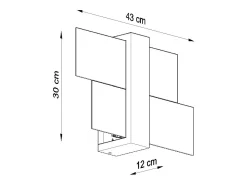 Sollux Lighting Aplique Para Pared-Lámparas de pared Ignis escandinavo de madera/vidrio - 1 fuentes luminosas 3000K - L.43 x A.30 cm - madera natural Color natural claro