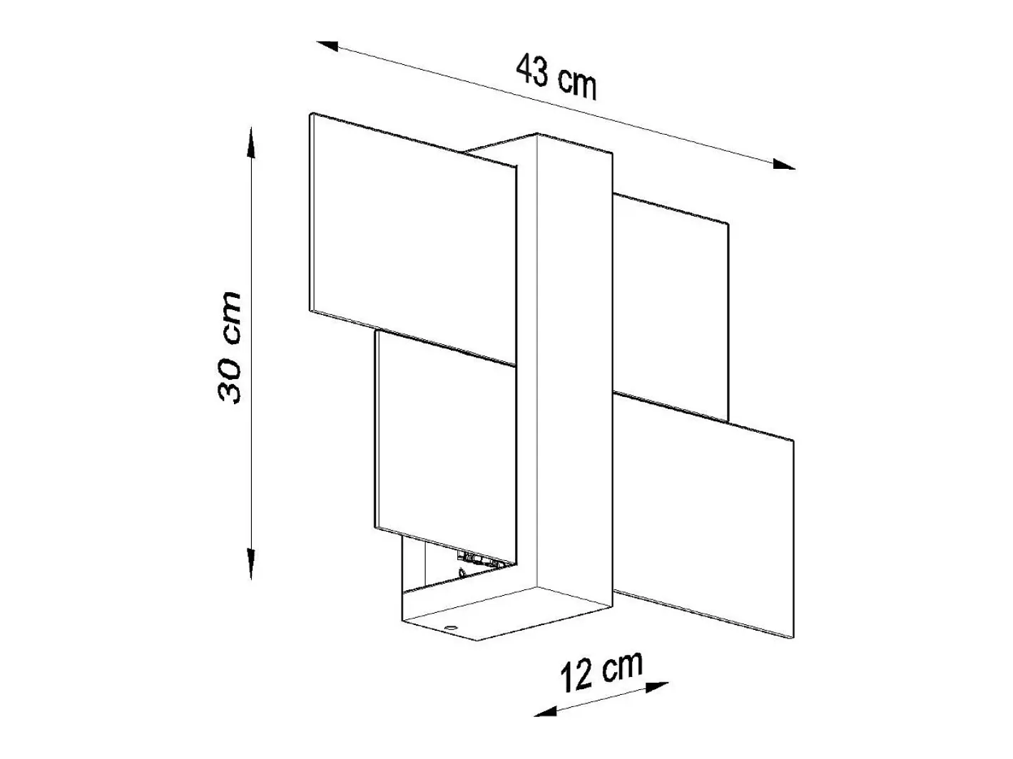 Sollux Lighting Aplique Para Pared-Lámparas de pared Ignis escandinavo de madera/vidrio - 1 fuentes luminosas 4000K - L.43 x A.30 cm - Blanco