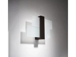 Sollux Lighting Aplique Para Pared-Lámparas de pared Ignis escandinavo de madera/vidrio - 1 fuentes luminosas 3000K - L.43 x A.30 cm - wengué Beige