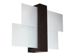 Sollux Lighting Aplique Para Pared-Lámparas de pared Ignis escandinavo de madera/vidrio - 1 fuentes luminosas 3000K - L.43 x A.30 cm - wengué Beige