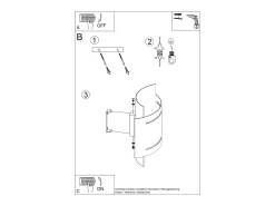 Best Sollux Lighting Lámparas de pared Ignisra moderno de acero - 1 fuentes luminosas 4000K - L.21 x A.23 cm - Blanco