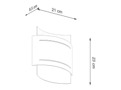 Best Sollux Lighting Lámparas de pared Ignisra moderno de acero - 1 fuentes luminosas 4000K - L.21 x A.23 cm - Blanco