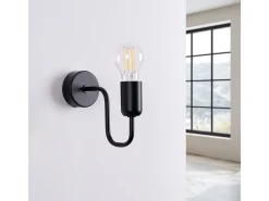 Sollux Lighting Aplique Para Pared-Lámparas de pared Infinix industrial de acero - 1 fuentes luminosas 3000K - L.8,5 x A.20 cm - Negro