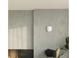 Online Sollux Lighting Lámparas de pared Influx industrial de acero - 1 fuentes luminosas 4000K - L.22 x A.23 cm - Blanco