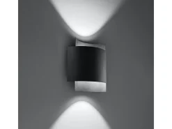 Online Sollux Lighting Lámparas de pared Influx industrial de acero - 1 fuentes luminosas 3000K - L.22 x A.23 cm - Negro