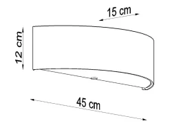 Online Sollux Lighting Lámparas de pared Kalmaris minimalista de tela/vidrio/acero - 2 fuentes luminosas 3000K - L.45 x A.12 cm - Negro