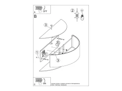 Sollux Lighting Lámparas de pared Kalmaris minimalista de tela/vidrio/acero - 2 fuentes luminosas 4000K - L.45 x A.12 cm - Negro Best