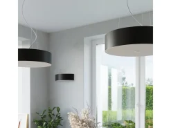 Sollux Lighting Lámparas de pared Kalmaris minimalista de tela/vidrio/acero - 2 fuentes luminosas 4000K - L.45 x A.12 cm - Negro Best